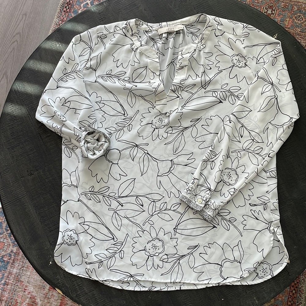 LOFT Long Sleeve Floral Print Blouse - Floral print SP